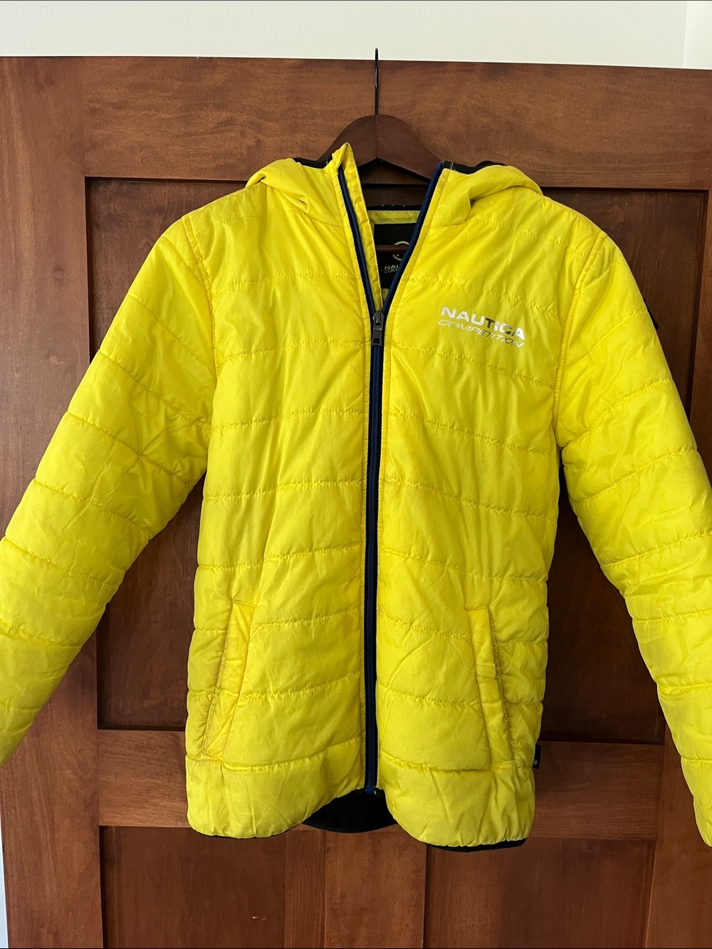 Nautica Kids Bright Yellow Hooded Puffer Jacket